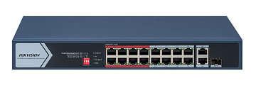 16 Port Fast Ethernet Unmanaged POE Switch / DS-3E0318P-E/M(C)(130 W)
